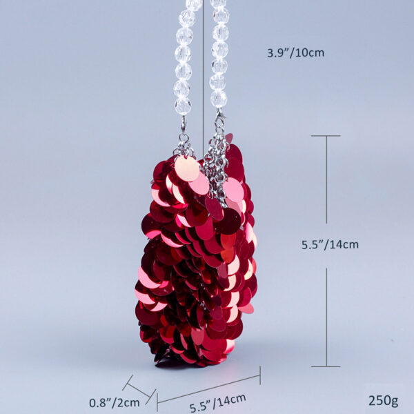 oly-51a5c71664905d415e2961f4edc25755 Wholesale selling women's bag handmade bright red sequined beaded woven net red handbag shiny mobile phone bag niche banquet bag