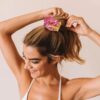 Wholesale explosive hair accessories laser bronzing large intestine hair ring gradient color plate hair balls hair rope horsetail large intestine ring