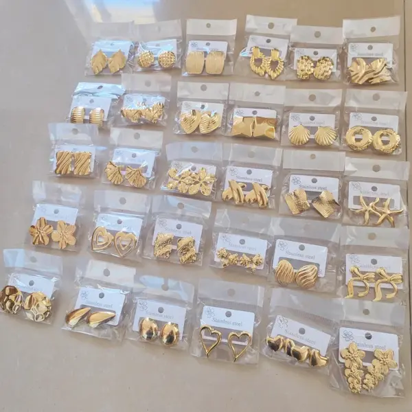 Wholesale Gold-plated Metal Earrings Non-fading Minimalist Women Jewelry Accessories Geometric