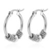 Wholesale fashion round spring clip bead earrings niche simple design women's fashion 18K stainless steel earrings