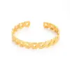 Wholesale New Wide Version Stainless Steel Bracelet Adjustable Size Leaves Titanium Steel Hollow-out Elegant Elegant Bracelet