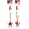 oly-51db004946a6f4036751498c6e7e6e7b Wholesale Fashionable Simplistic Alloy Star Flag Earrings Independence Day Gift Women's Geometric Pattern Jewelry Ear Studs