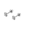 Wholesale Simple Style Geometric Stainless Steel Inlay Zircon Ear Studs 1 Piece