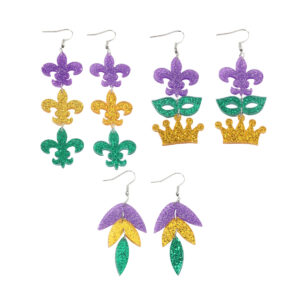 oly-51e9fc587c4b31d2752c56dba043bad5 Wholesale Carnival Lobster Mask Crown Tri-color Acrylic Earrings Women's Earrings