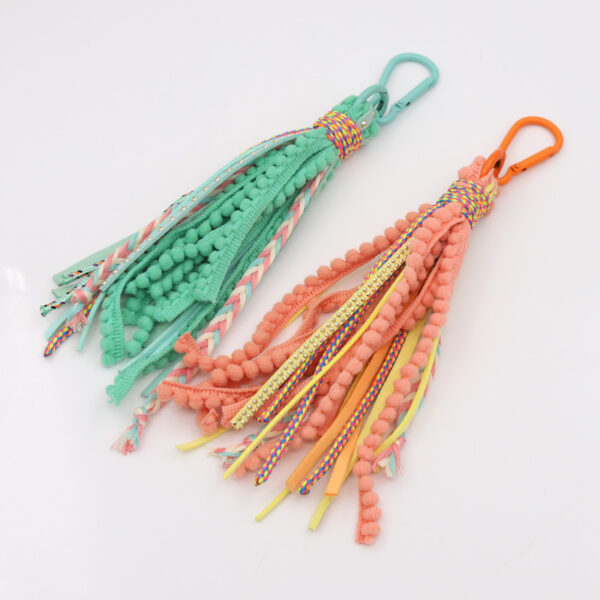 Wholesale Bohemian Style Long Tassel Key Chain Mountaineering Buckle All-match Women's Bag Decorative Pendant Car Pendant