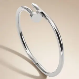40-B-2 Steel Color Love Nail Bracelet