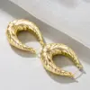 Wholesale Three-dimensional Geometric Earrings For Women In Copper With KC Golden Water Plating And 0.03µm Thick Coating