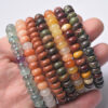Wholesale jewelry 6mm natural stone abacus beads bracelet women fashion jade crystal agate single ring bracelet
