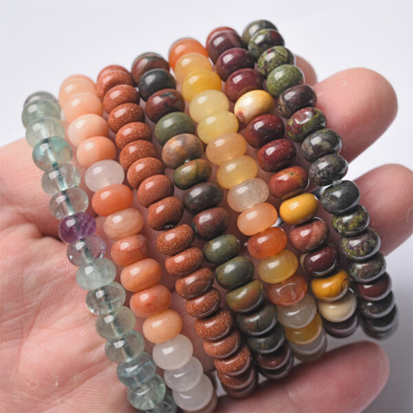 Wholesale jewelry 6mm natural stone abacus beads bracelet women fashion jade crystal agate single ring bracelet