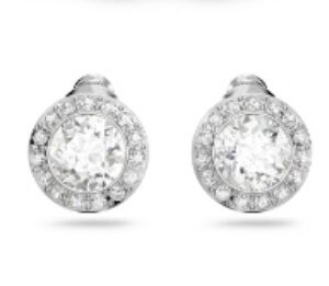 Roman white gold stud earrings