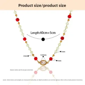 4 # Crystal Zircon Titanium Steel Necklace / 18k