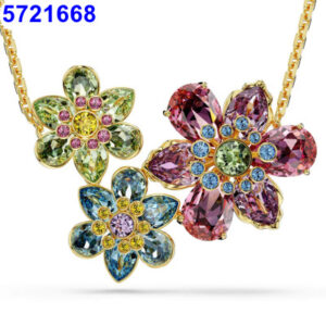 Three-color large flower necklace