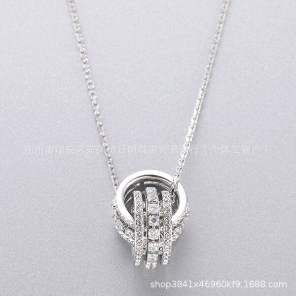 Wholesale Electroplated alloy double-ring transfer bead necklace clasp
