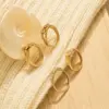 Wholesale Vacuum Electroplating (In Furnace) 18K Gold Plated 304 Stainless Steel Rose Flower Rope Knot Love Heart Zircon Metal Wind Ring