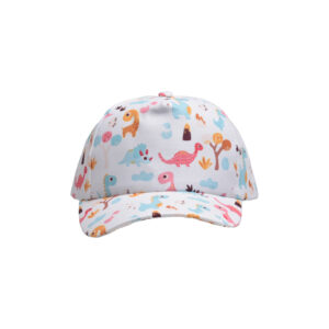 Little Dinosaur on white background-children's peaked cap / (Free size-Velcro adjustment)(52-54cm)