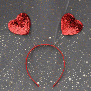 Wholesale Cross-border European and American Valentine's Day Red Love Party Sequin Headband Peach Heart Buckle Factory