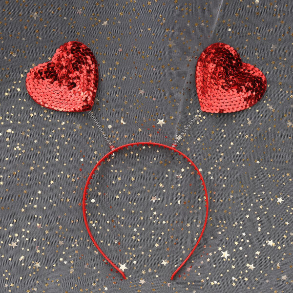 oly-52361f2cef3acc5545482b6da939aef1 Wholesale Valentine's Day Red Love Party Sequin Headband Peach Heart Buckle Factory