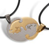 Wholesale A Variety of Stainless Steel Black and White Cat Pendants Couple Necklaces Creative Hug Shape Splicing Valentine's Day and  Valentine's Day Gifts