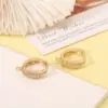 Wholesale Geometric Earrings For Women With Copper Posts, 14K Real Gold Plated Bezel Setting And Zircon Inlay
