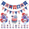 Wholesale American Independence Day Decoration Stars And Stripes Pennant Cake Decoration Balloon Set Party Supplies Holiday Celebration