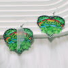 Wholesale St. Paric festival earrings colorful double-sided heart-shaped earrings green plant clover acrylic earrings
