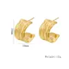 Wholesale PVD Coated 18K Gold Plated C Shape 304 Stainless Steel Classic Style Roman Style British Style Waterproof Non Tarnish Ear Studs