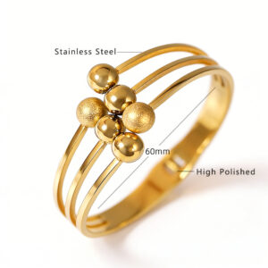 Six gold beads (priced per piece, 12 pieces per pack) / 18K gold vacuum plating in full-body stainless steel furnace