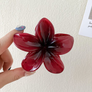 6#Red plumeria clip