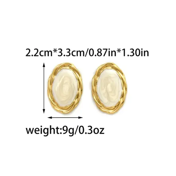 Wholesale Vacuum Electroplating (In Furnace) 18K Gold Plated Geometric Pattern Wreath 304 Stainless Steel Casual Elegant Ethnic Style Bohemian Style (Floral Print) Women's Earrings