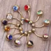 Wholesale 1 Piece Belly Rings Fashion Flower Stainless Steel Diamond