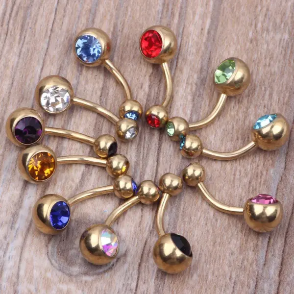 Wholesale 1 Piece Belly Rings Fashion Flower Stainless Steel Diamond