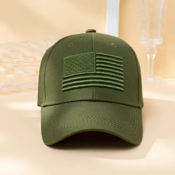 Wholesale Unisex Embroidery Simple Style Classic Style American Flag Embroidery Curved Eaves Baseball Cap
