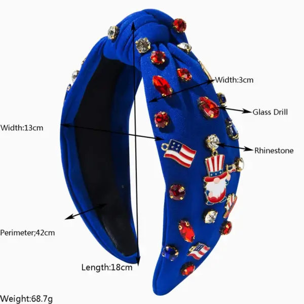 oly-52ae1370ca28fa613439a3243d1f8184 Wholesale Casual Women's American Flag Alloy Cloth Alloy Crystal Hair Band