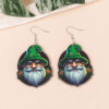Wholesale Ireland St. Patry Festival Theme Dwarf Wooden Earrings Green Series Holiday Earrings
