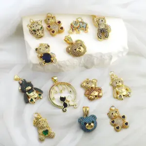 Wholesale Fashionable Design Pendant Copper Plated Real Gold Micro-Paved Zircon Saint Jude Pendant Jewelry Accessory