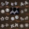 Wholesale Pearl Earrings With Zircon Round Flower Sensual Trendy Jewelry For Women Bohemian Style
