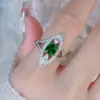 Wholesale Geometric Women’s Ring In Copper With White K Water Plating, Claw Setting Featuring Zircon Inlay