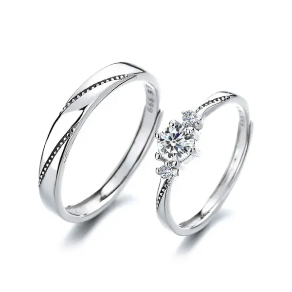 oly-52d6f4118579f8c5c5a6254cc9f5df4e Wholesale Elegant And Cute Love At First Sight Fashion Couple Ring Men's And Women's Simple Personality Open Ring Adjustable Ring Ring