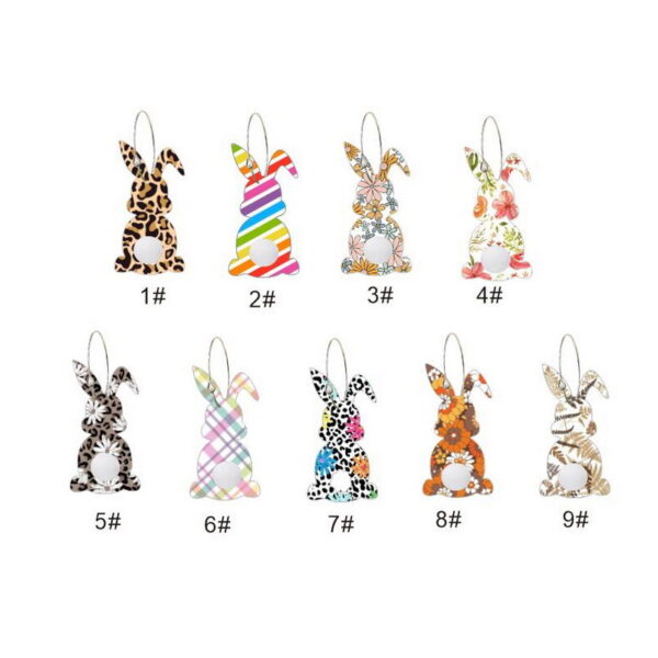 oly-52dc89e5c4140fb3b36256c0a2009cfe Wholesale Easter Cute Printed Spring Flower Leopard Print Egg Pom-Pom Tail Rabbit Earrings