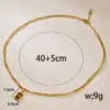 Wholesale 304 Stainless Steel Square PVD Coated Zircon 18K Real Gold Plated Simple Style Classic Style Waterproof Non Tarnish Inlay Cable Chain Lobster Trigger Clasp Closure Gold Pendant Necklace