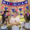 Wholesale American Independence Day Party Decoration Spiral Flags Bunting Hanging Decorations Holiday Party Arrangement Paper Materials