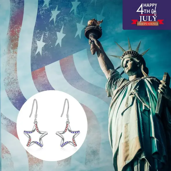 Wholesale Fashionable Simplistic Alloy Star Ear Hooks Geometric Pattern Independent Day Gifts For Girls Women Elegant Jewelry Earrings