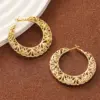 Wholesale Three-dimensional Geometric Earrings For Women In Copper With KC Golden Water Plating And 0.03µm Thick Coating