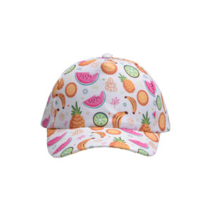 White background fruit pie-children's peaked cap / (Free size-Velcro adjustment)(52-54cm)