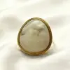 Wholesale Geometric Open Ring For Women In 304 Stainless Steel With PVD Coated Gold Plating And Resin Inlay, Exaggerated Style