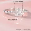 Wholesale Geometric Claw Setting Ring For Women In Copper With White K Water Plating And Zircon Inlay