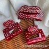 oly-534872f238d39f53c9b724d6eb563f70 Wholesale Acetic Acid Love Red Lip Grab Clip Heavy Industry Diamond Hair Clip Light Luxury High-end Shark Clip Valentine's Day Hair Accessories Headdress