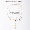 Wholesale 1-piece Gold Stainless Steel Material Gold Colorful Diamond Heart Stone Holder Water Drop Tassel Colorful Bead Positioning Women's Fashion Necklace Suitable For Banquets And Parties