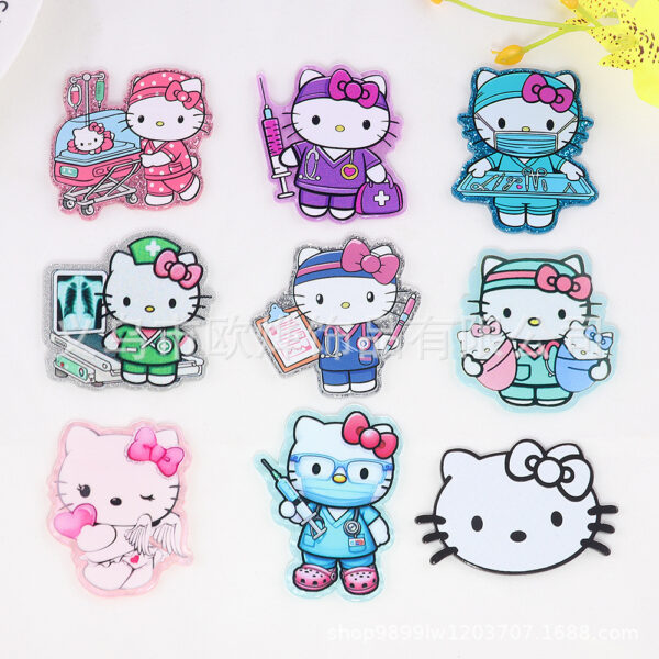 oly-53741c71af922e739d1136215a102422 Wholesale loose powder cartoon nurse rabbit jewelry acrylic pin DIY patch accessories