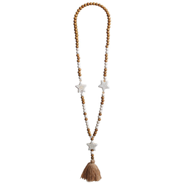 Wholesale Bohemian Dress Accessories Wooden Beads Tassel Pentagonal Stars Butterfly Long Necklace Vintage Artistic Beach Jewelry